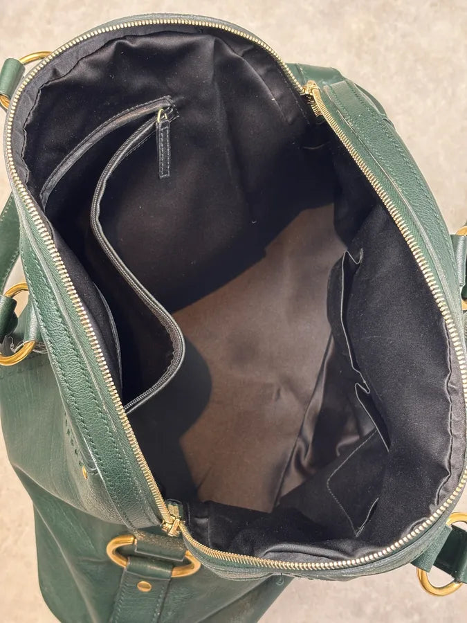 AW2008 Yves Saint Laurent Muse Dark Green Leather Handle Bag YJnCdwN 14