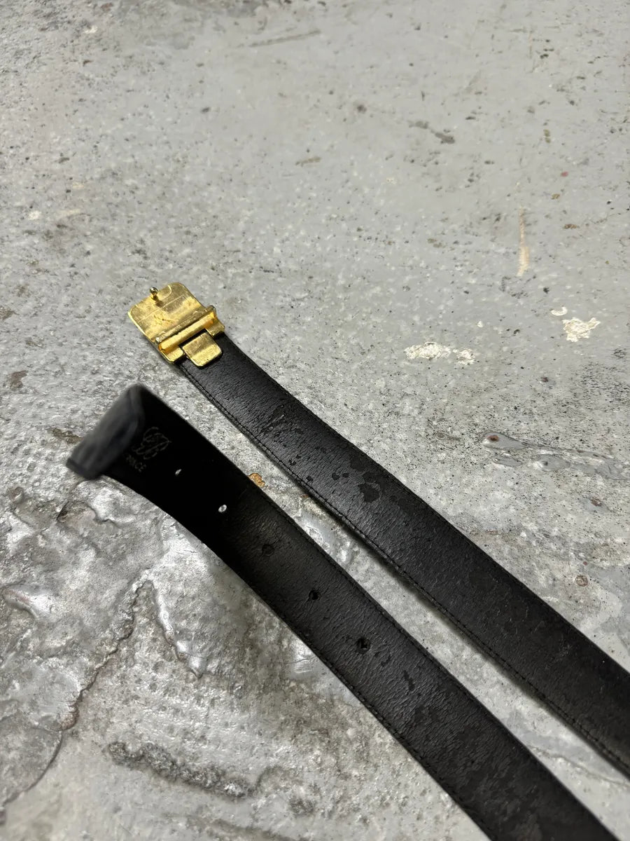 Yves Saint Laurent Dark Navy Leather Crocodile Effect Belt YmfEmdZ 6