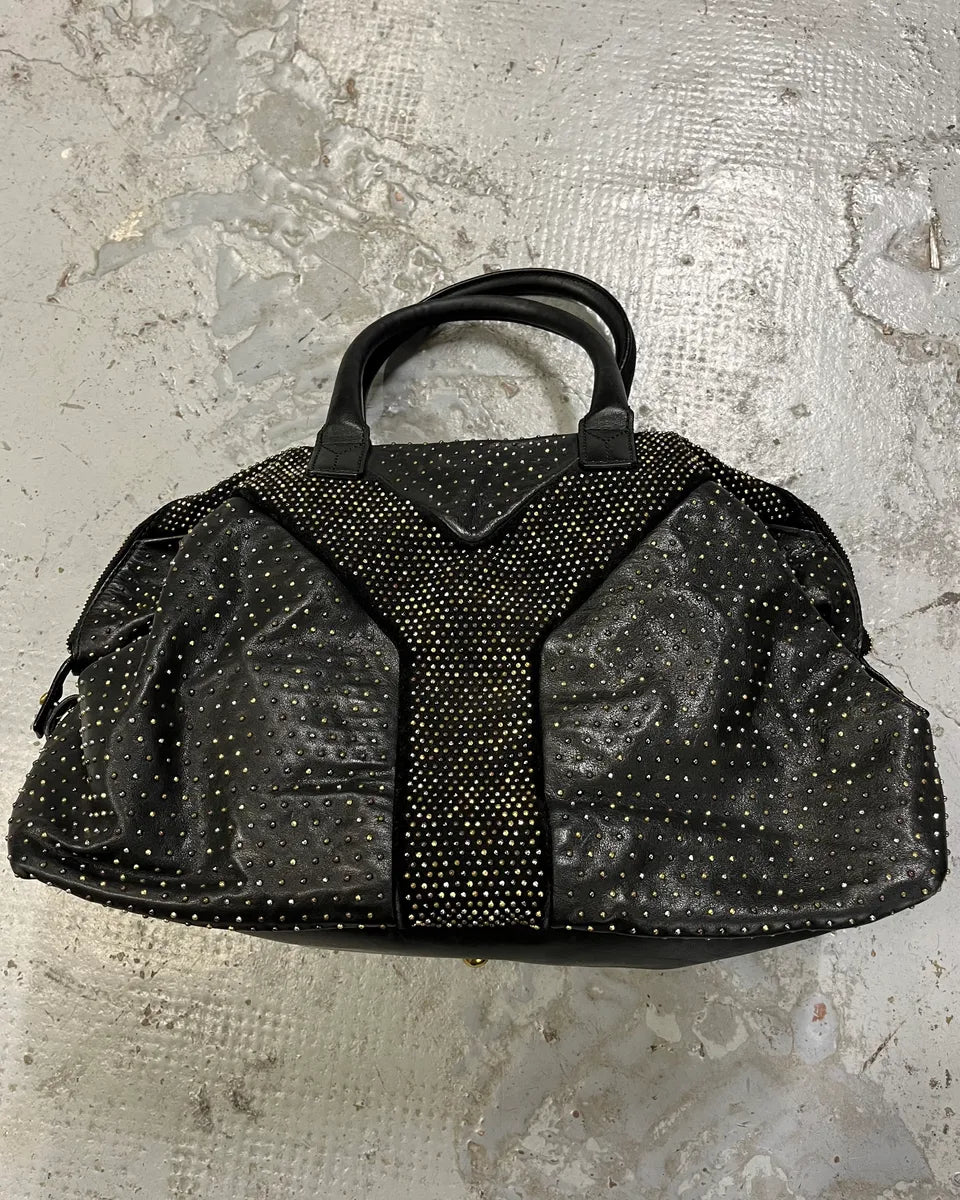 Yves Saint Laurent Easy Black Leather Studded Handle Bag zvulwJz 1