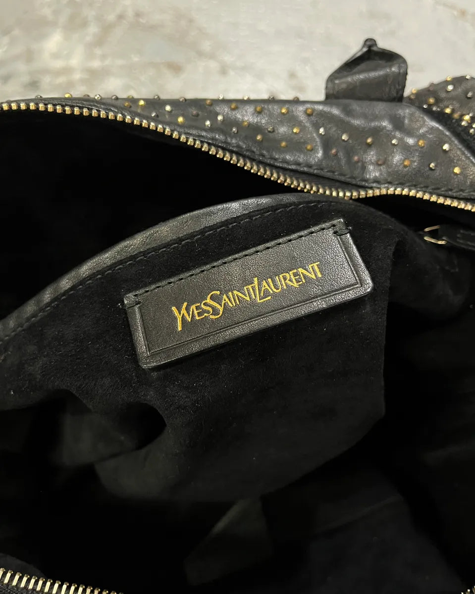 Yves Saint Laurent Easy Black Leather Studded Handle Bag zvulwJz 9