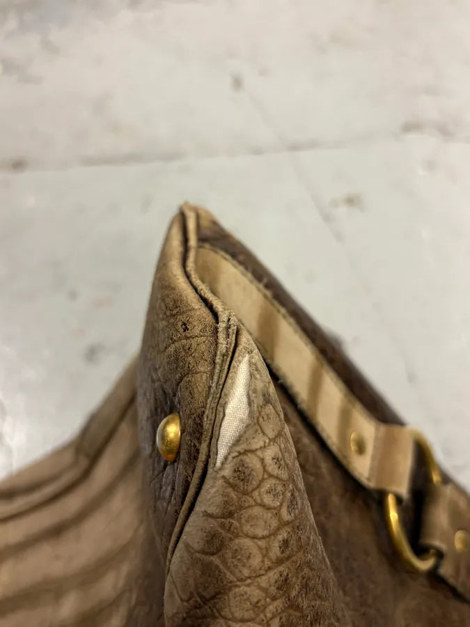 Yves Saint Laurent Easy Muse Crocodile Effect Gradient Brown Leather Bag AMBErjf 10