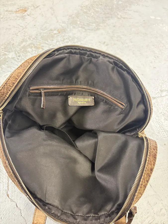 Yves Saint Laurent Easy Muse Crocodile Effect Gradient Brown Leather Bag AMBErjf 8