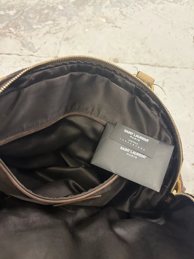 Yves Saint Laurent Easy Muse Crocodile Effect Gradient Brown Leather Bag AMBErjf 9