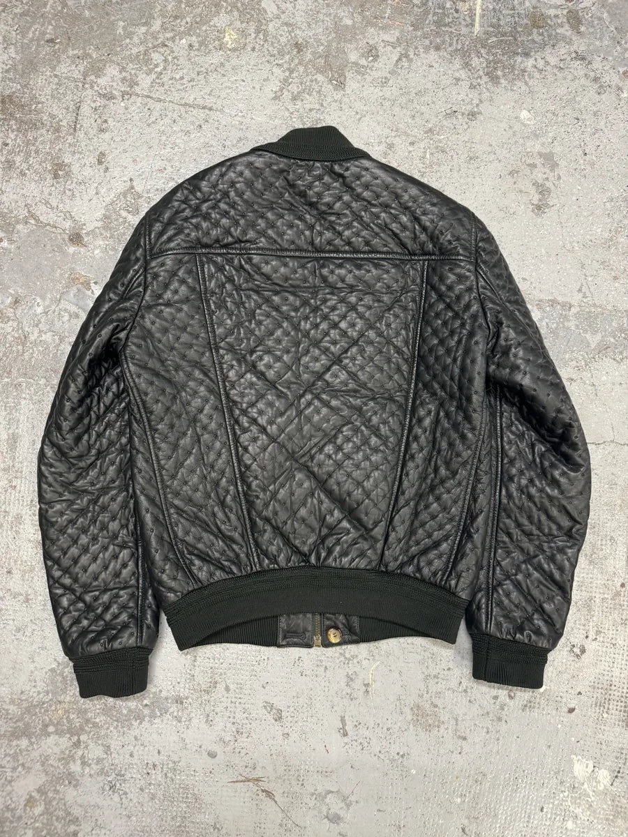 Yves Saint Laurent Green Bomber Leather Jacket ENGLFEv 1