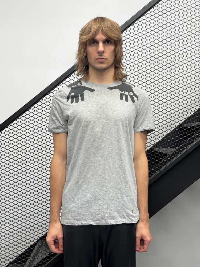 2000s Yves Saint Laurent Grey Jewel Hands Print T-Shirt IPqqacT 2