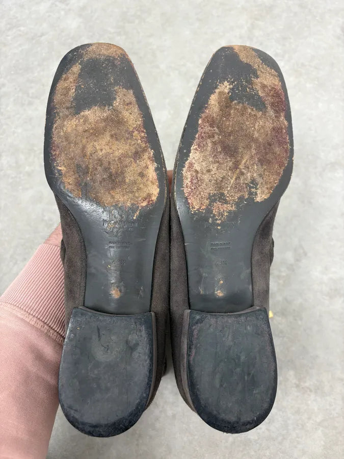 Yves Saint Laurent Grey Suede Ankle Boots aftmRra 10