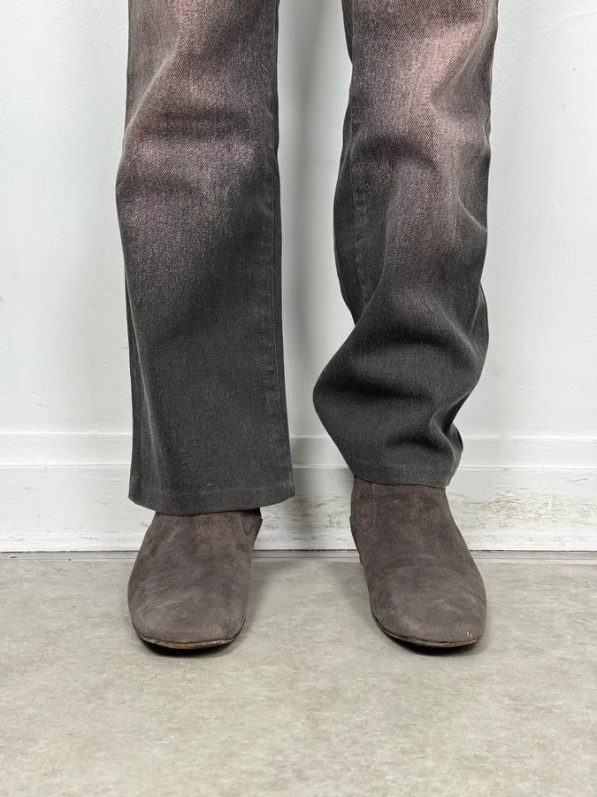Yves Saint Laurent Grey Suede Ankle Boots aftmRra 1