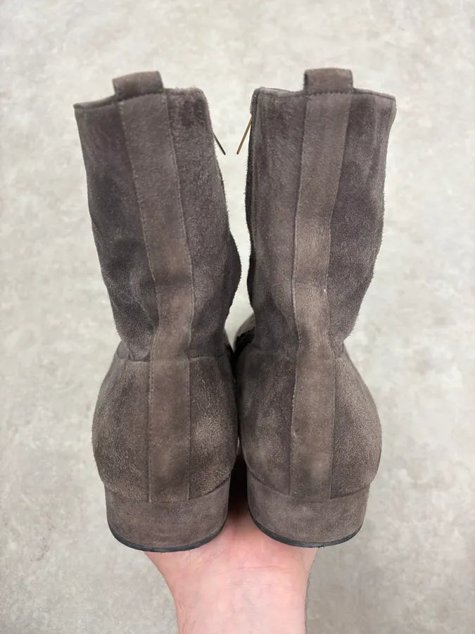 Yves Saint Laurent Grey Suede Ankle Boots aftmRra 8