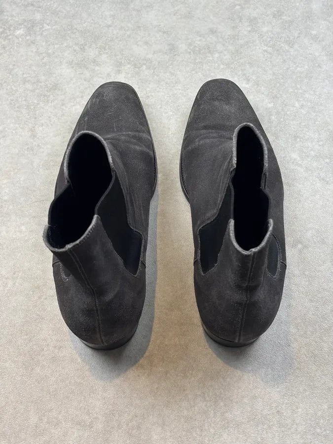 2010s Saint Laurent Grey Suede Wyatt Chelsea Boots DdcwkTj 8