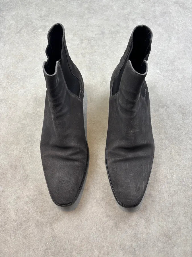 2010s Saint Laurent Grey Suede Wyatt Chelsea Boots DdcwkTj 4