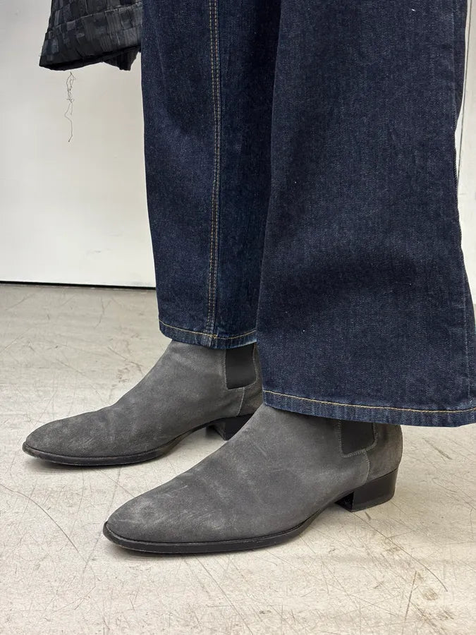 2010s Saint Laurent Grey Suede Wyatt Chelsea Boots DdcwkTj 2