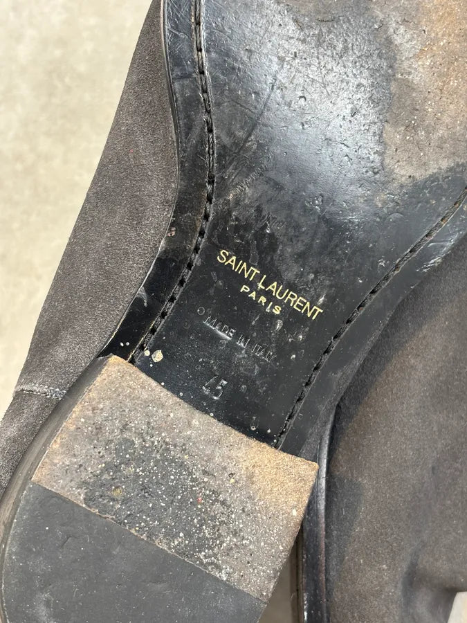 2010s Saint Laurent Grey Suede Wyatt Chelsea Boots DdcwkTj 11