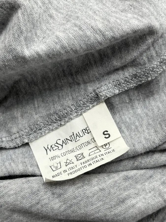 1990s Yves Saint Laurent Grey Propaganda T-Shirt NlPFyfO 8
