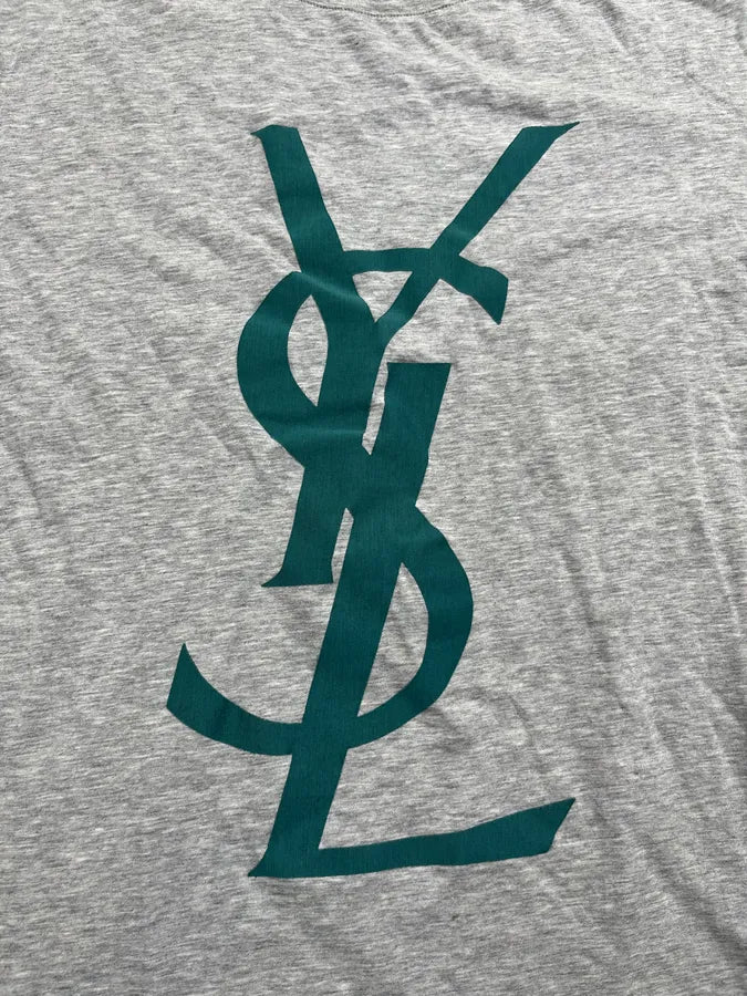 1990s Yves Saint Laurent Grey Propaganda T-Shirt NlPFyfO 6