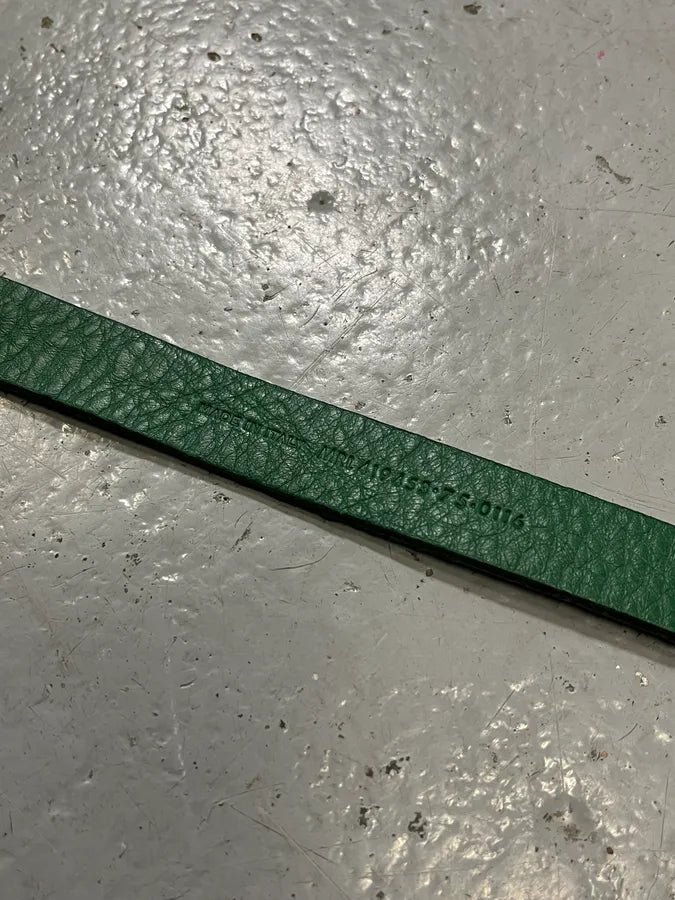 Yves Saint Laurent Leopard Dark Green Leather Belt cBkTmlg 9
