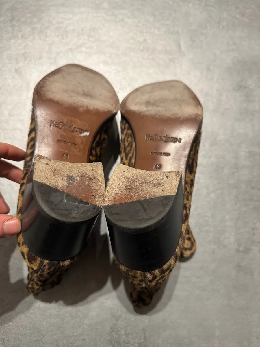 Yves Saint Laurent Leopard Pony Hair Heels Boots (43eu/us9.5) 3
