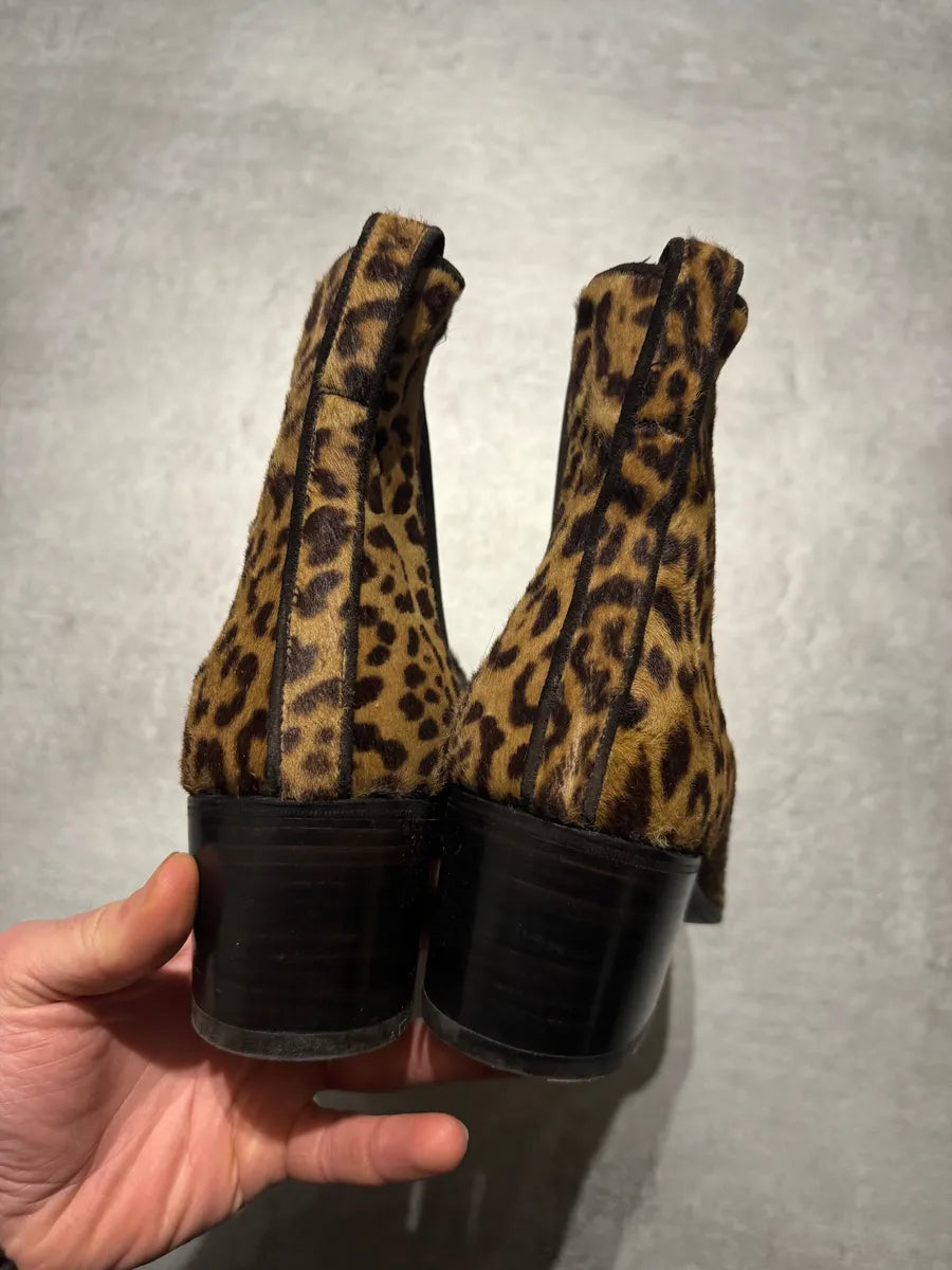 Yves Saint Laurent Leopard Pony Hair Heels Boots (43eu/us9.5) 4