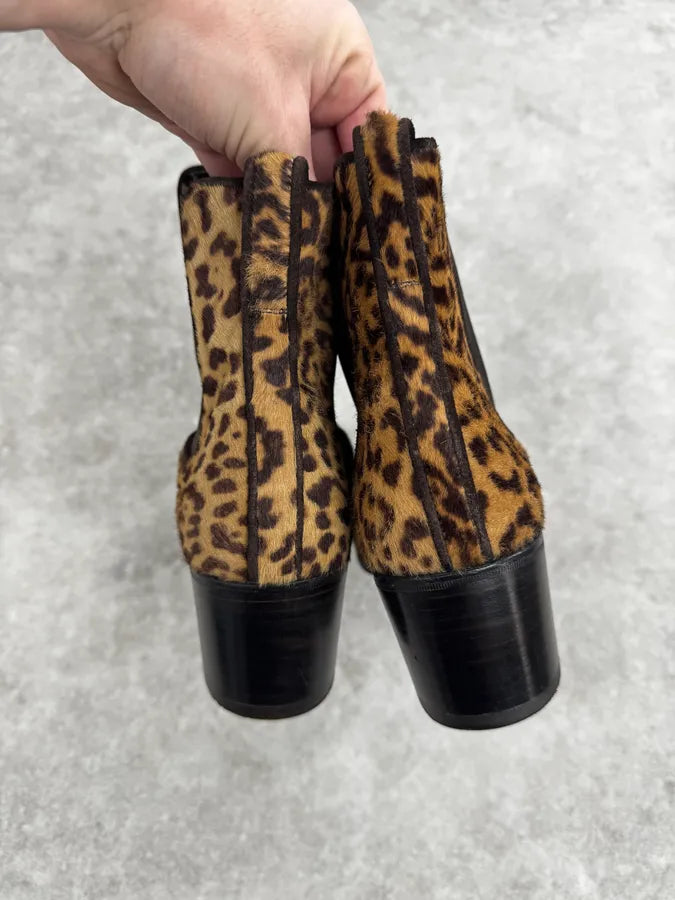 Yves Saint Laurent Leopard Pony Hair Leather Boots BrvqMzy 5