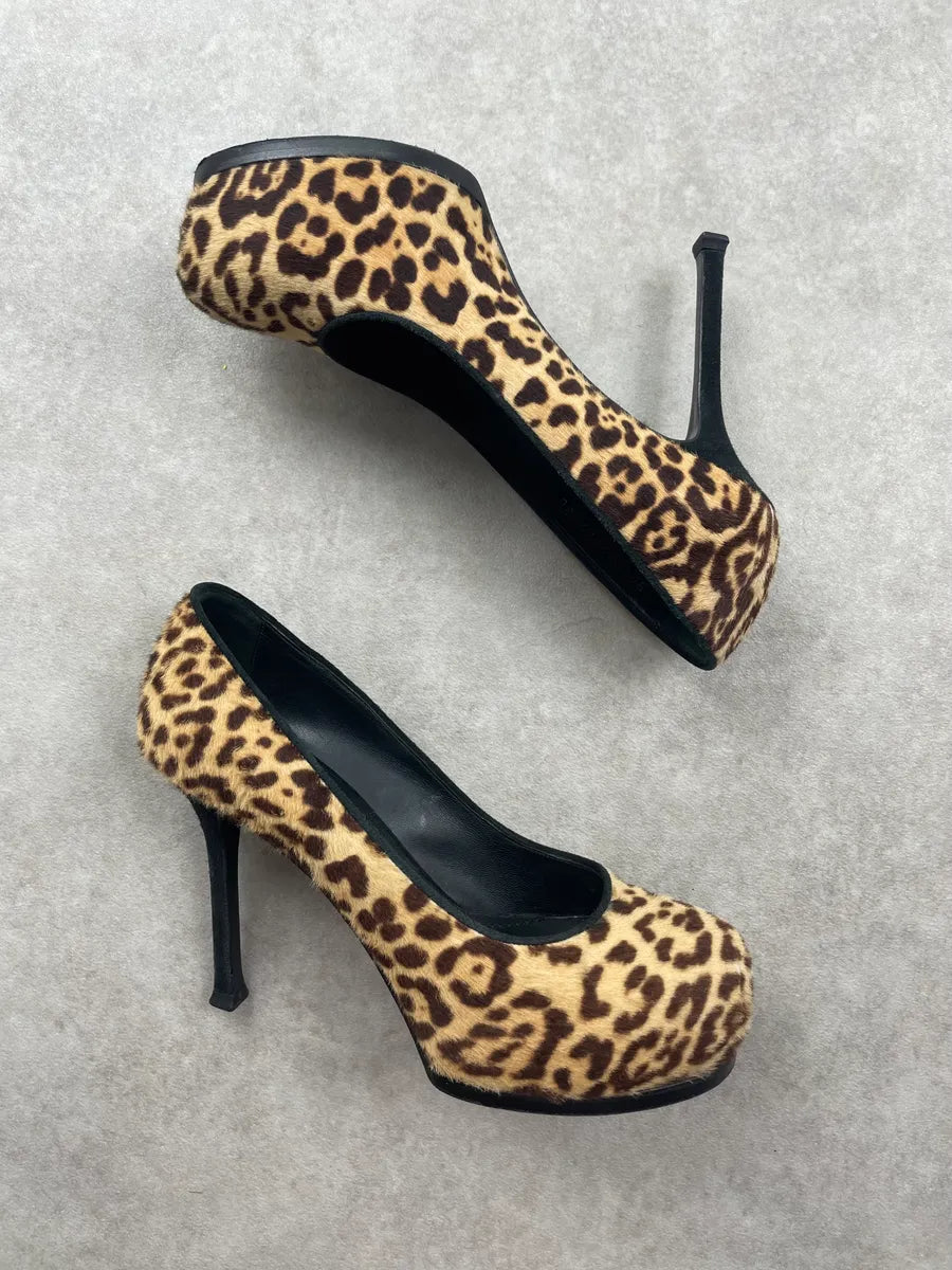 Yves Saint Laurent Tribtoo Leopard Leopard Pony Hair Heels vhgGGzS 2
