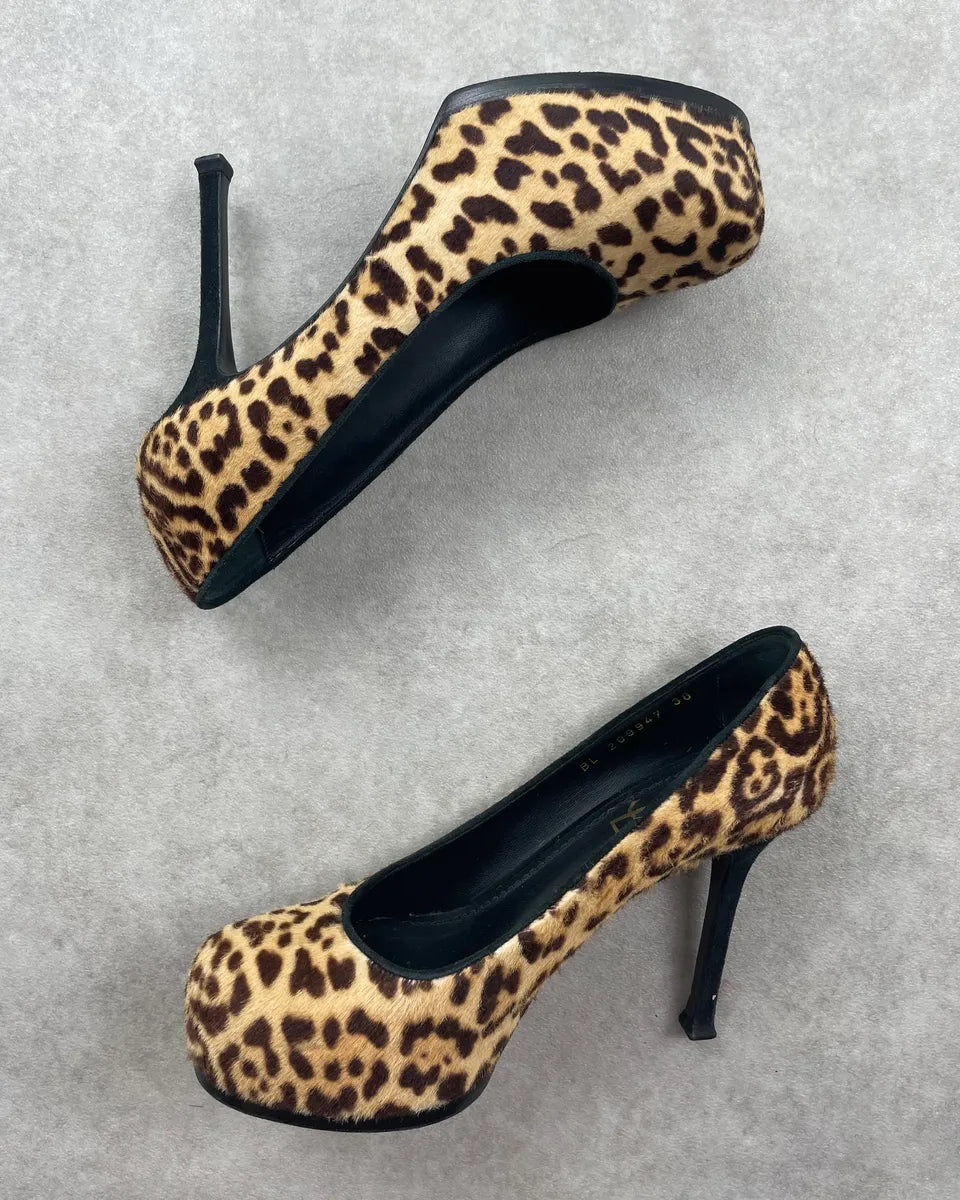 Yves Saint Laurent Tribtoo Leopard Leopard Pony Hair Heels vhgGGzS 1