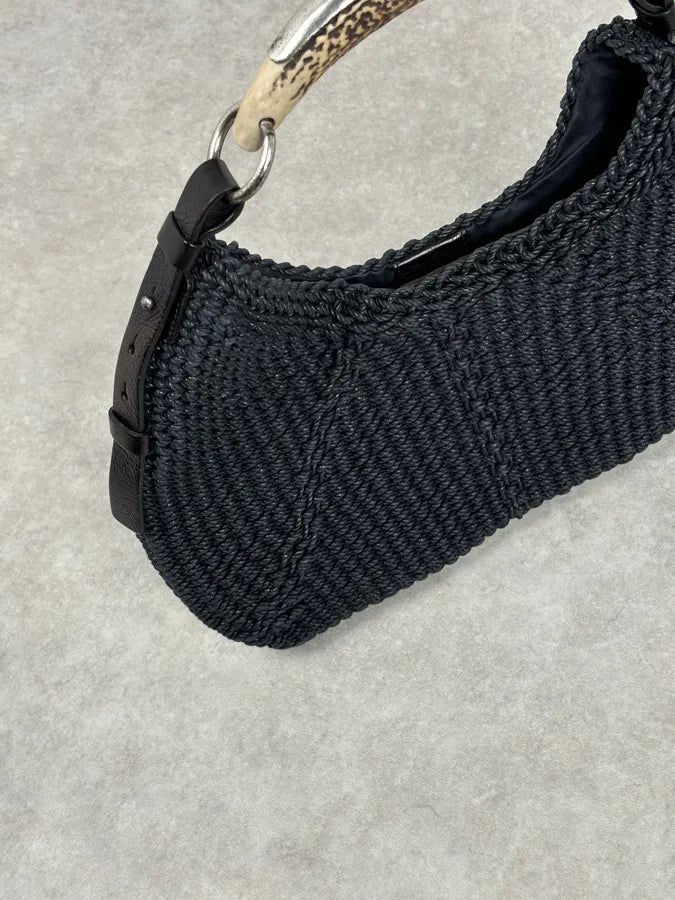 AW2002 Yves Saint Laurent Mombasa Hobo Black Bag TjwWVrr 8