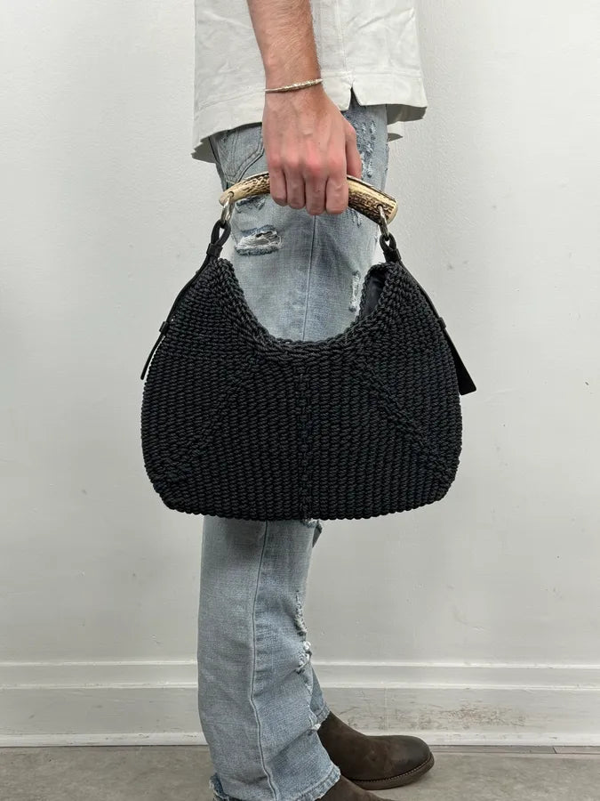 AW2002 Yves Saint Laurent Mombasa Hobo Black Bag TjwWVrr 3