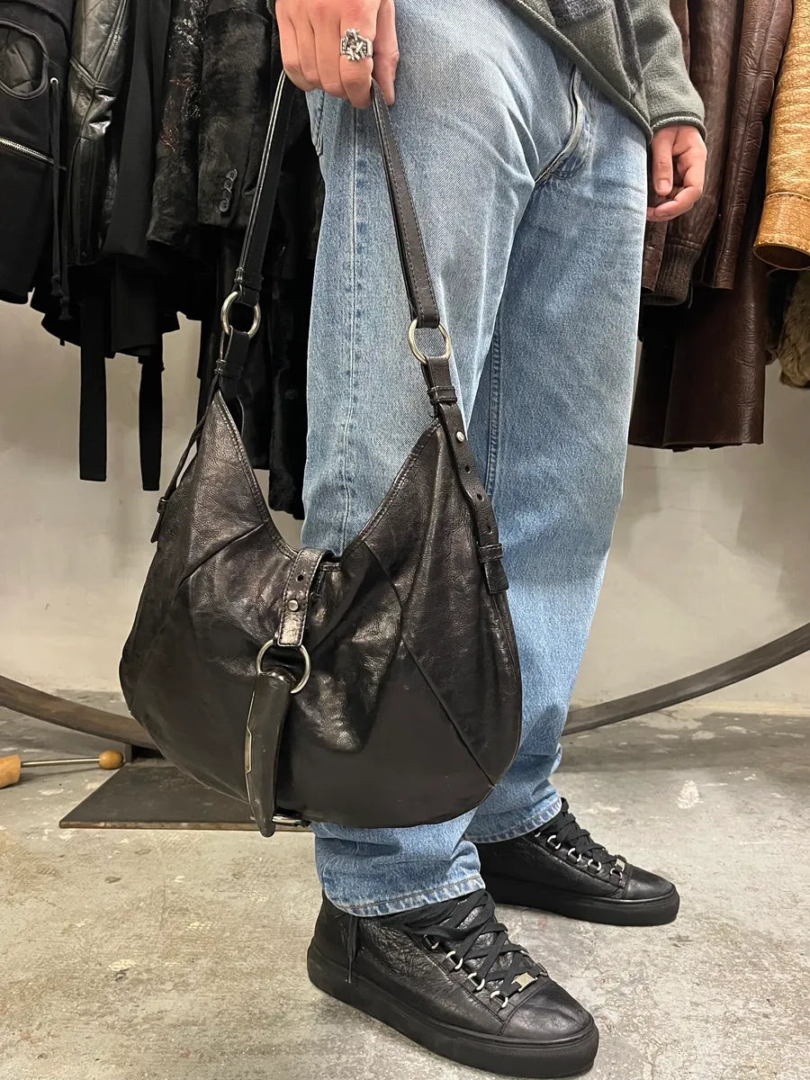 Yves Saint Laurent Mombasa Horn Black Leather Handle Bag (OS) AztjvhQ 1