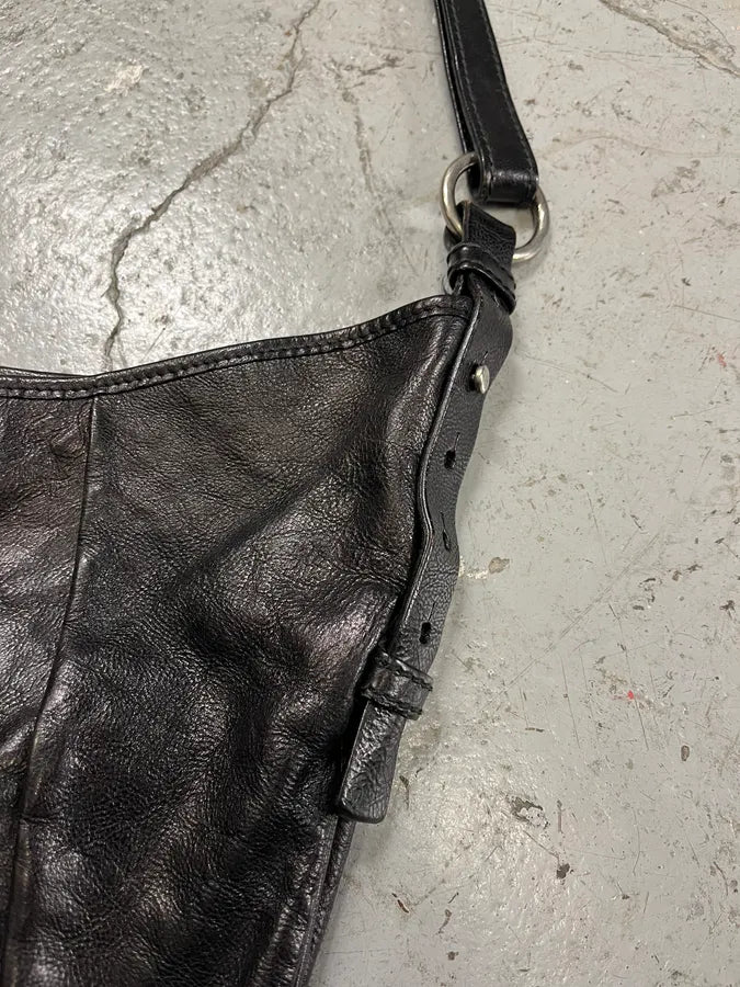 Yves Saint Laurent Mombasa Horn Black Leather Handle Bag (OS) AztjvhQ 4