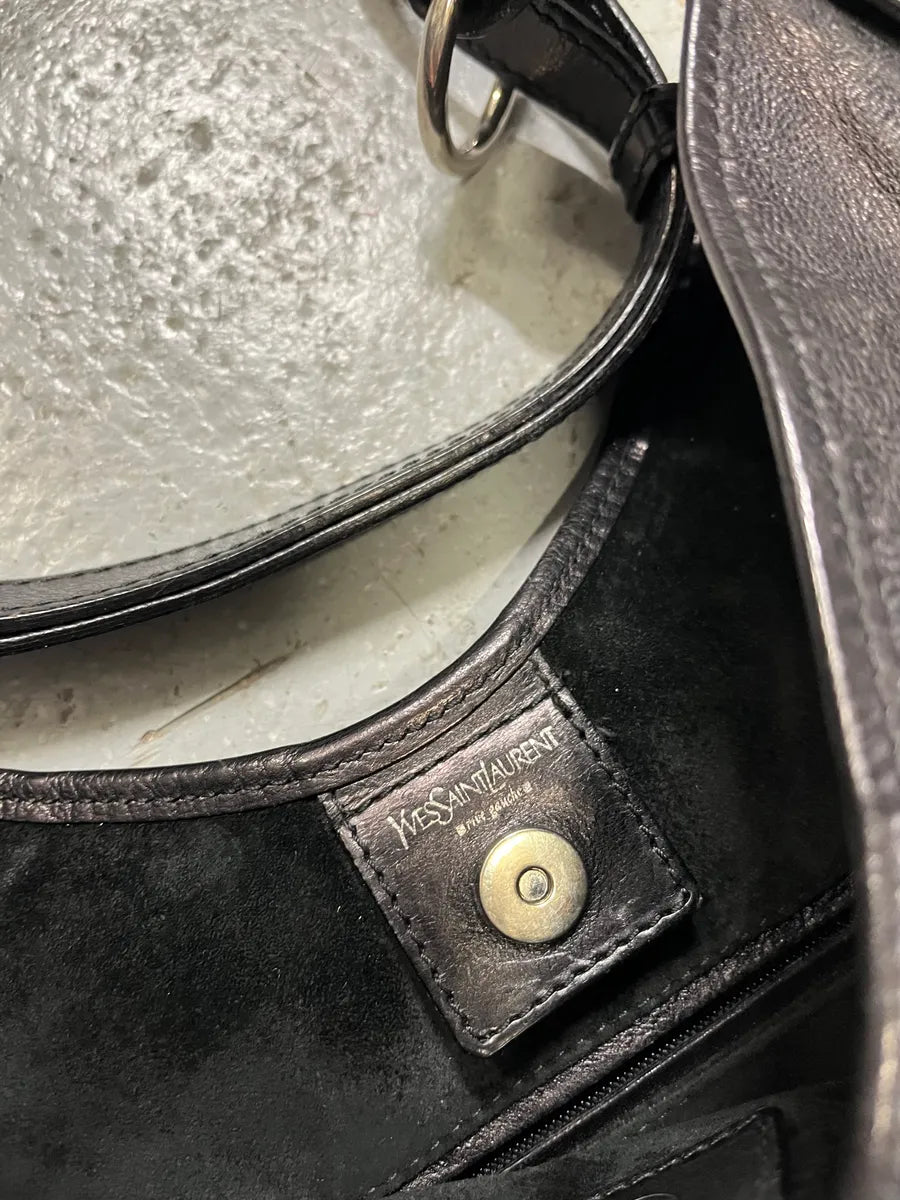Yves Saint Laurent Mombasa Horn Black Leather Handle Bag (OS) AztjvhQ 8