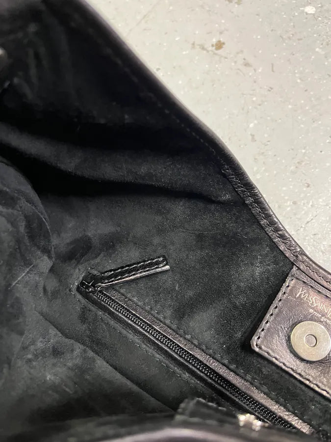 Yves Saint Laurent Mombasa Horn Black Leather Handle Bag (OS) AztjvhQ 9