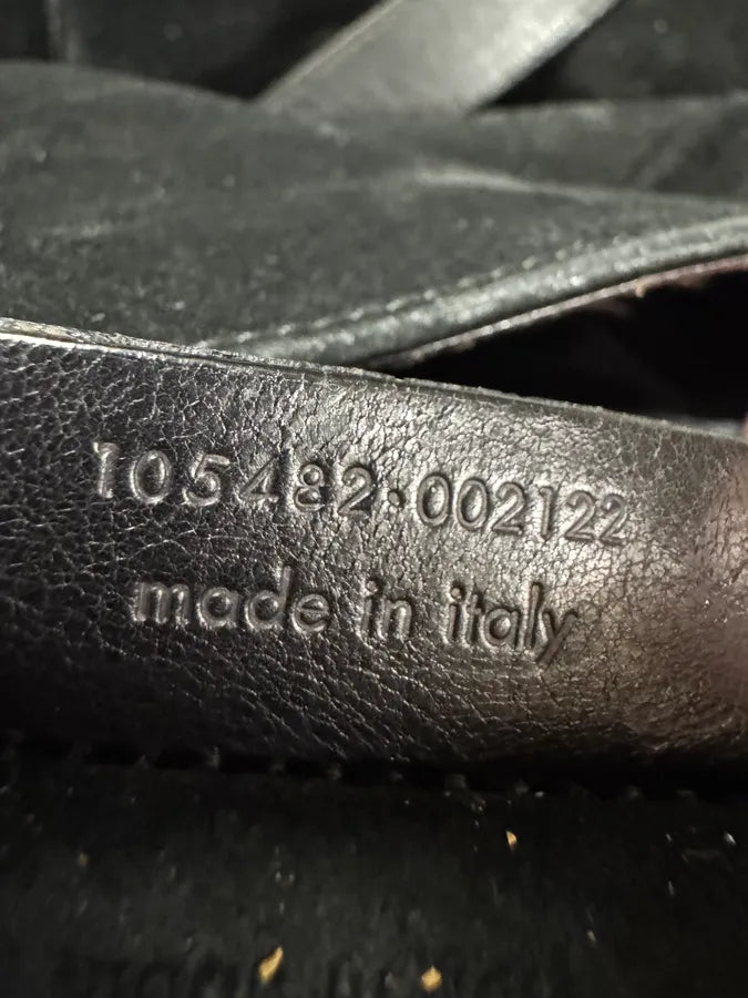 Yves Saint Laurent Mombasa Metal Horn Handle Black Suede Leather Shoulder Bag (OS) DZxaslW 12