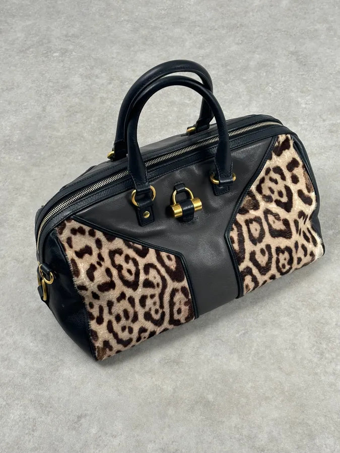 AW2009 Yves Saint Laurent Muse Leopard Pony Hair Leather Bag  Stefano Pilati GVRagfj 4