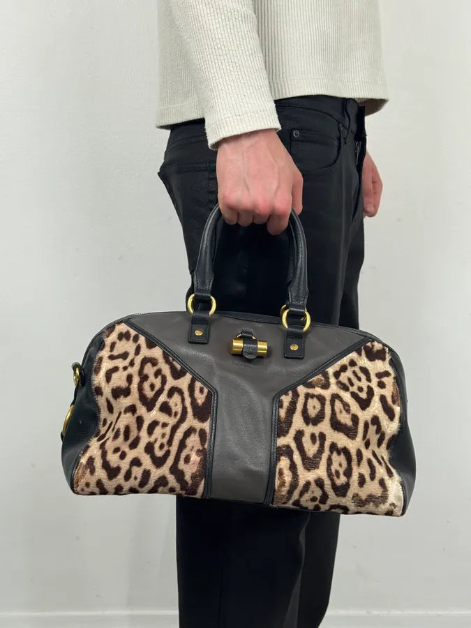 AW2009 Yves Saint Laurent Muse Leopard Pony Hair Leather Bag  Stefano Pilati GVRagfj 2