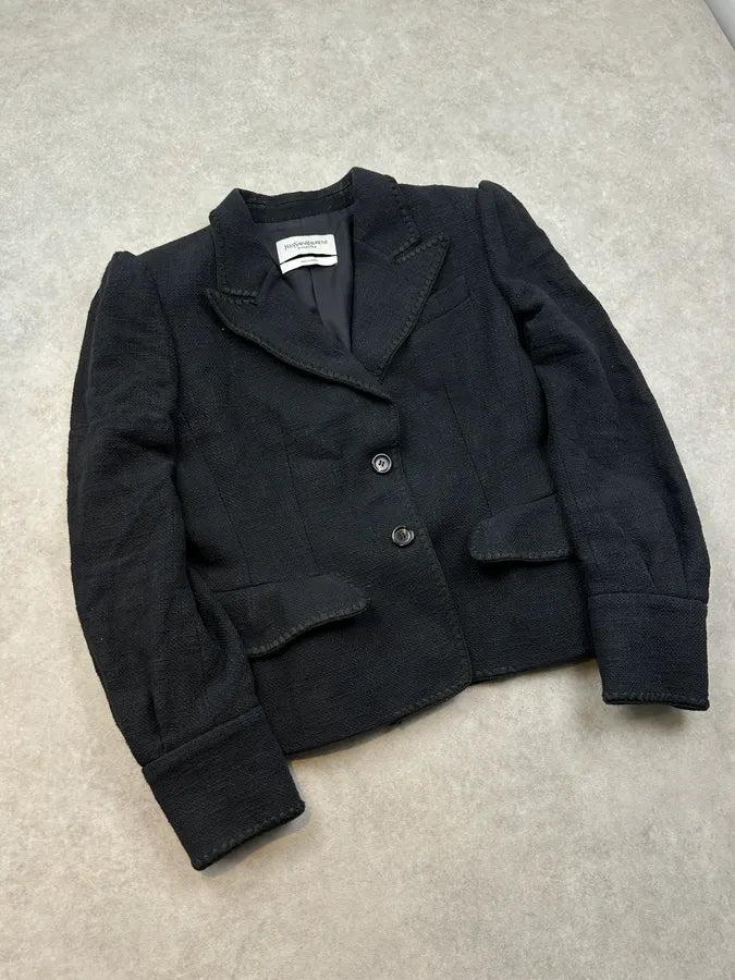 AW2005 Yves Saint Laurent Navy Wool Tailored Blazer MwAYvDp 3
