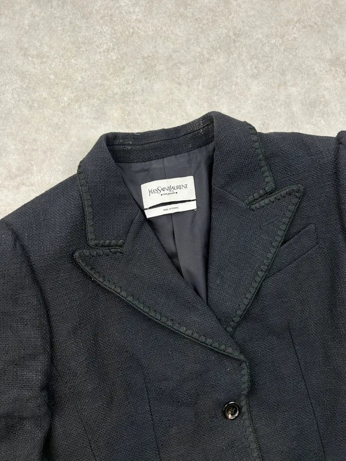 AW2005 Yves Saint Laurent Navy Wool Tailored Blazer MwAYvDp 5