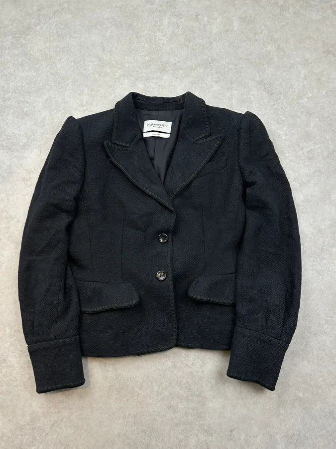 AW2005 Yves Saint Laurent Navy Wool Tailored Blazer MwAYvDp 0