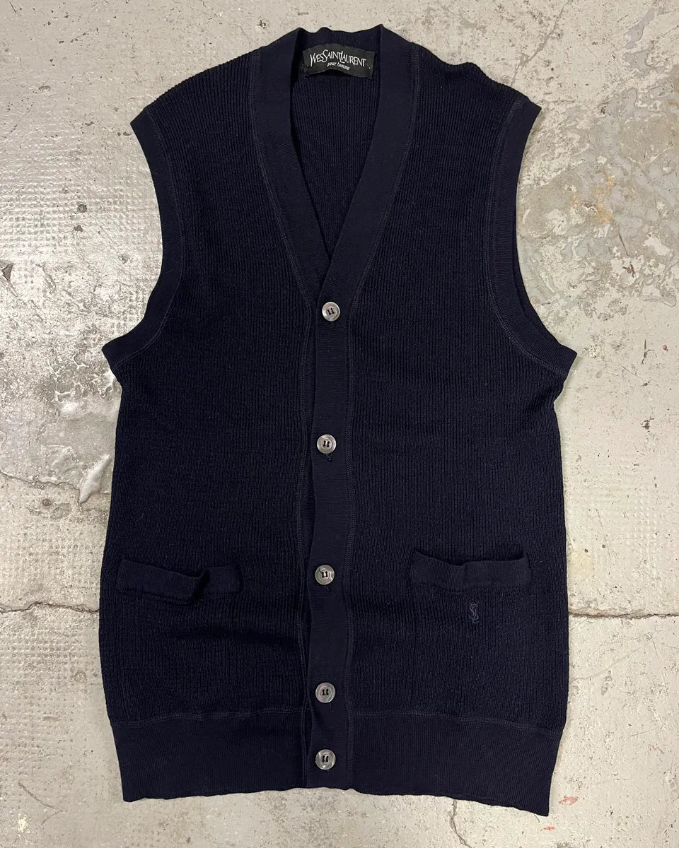 Yves Saint Laurent Navy Wool Vest Sweater VpsTuUt 0