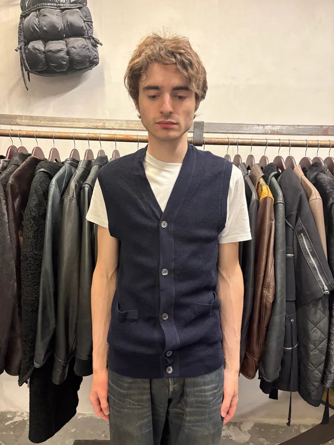 Yves Saint Laurent Navy Wool Vest Sweater VpsTuUt 1