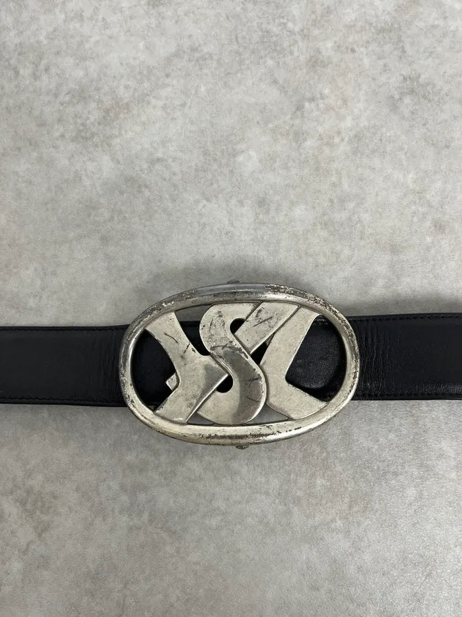Yves Saint Laurent Propaganda Black Leather Belt KrAIGHE 5