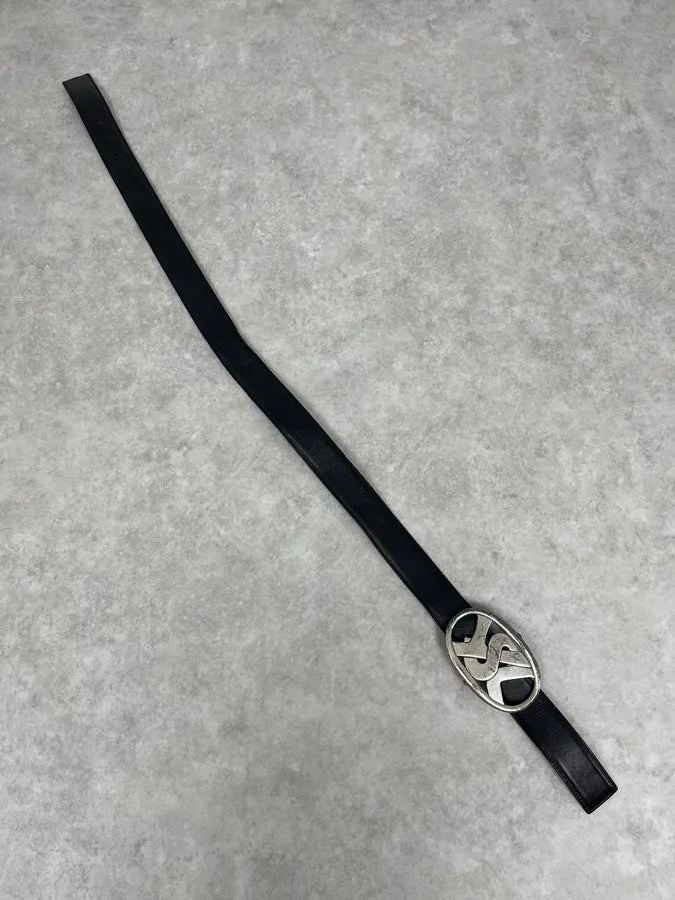Yves Saint Laurent Propaganda Black Leather Belt KrAIGHE 4