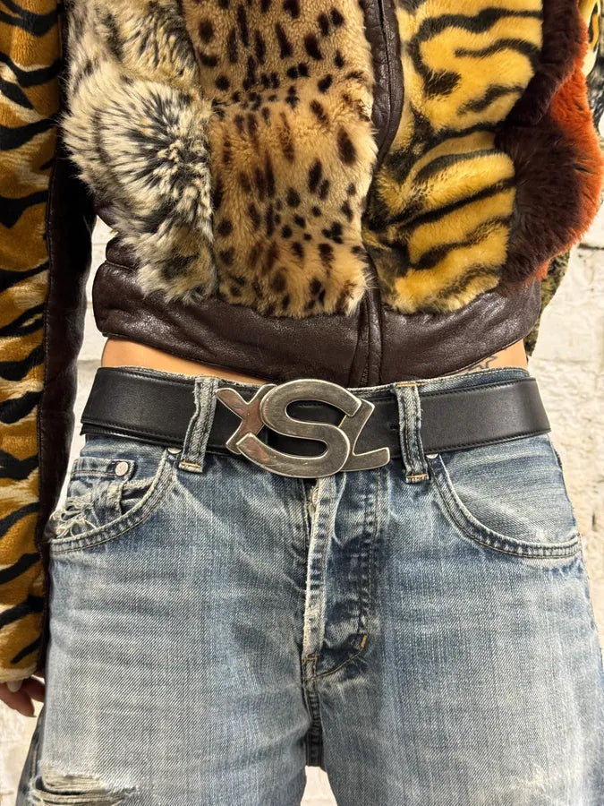 Yves Saint Laurent Propaganda Black Leather Belt lIADrEZ 0