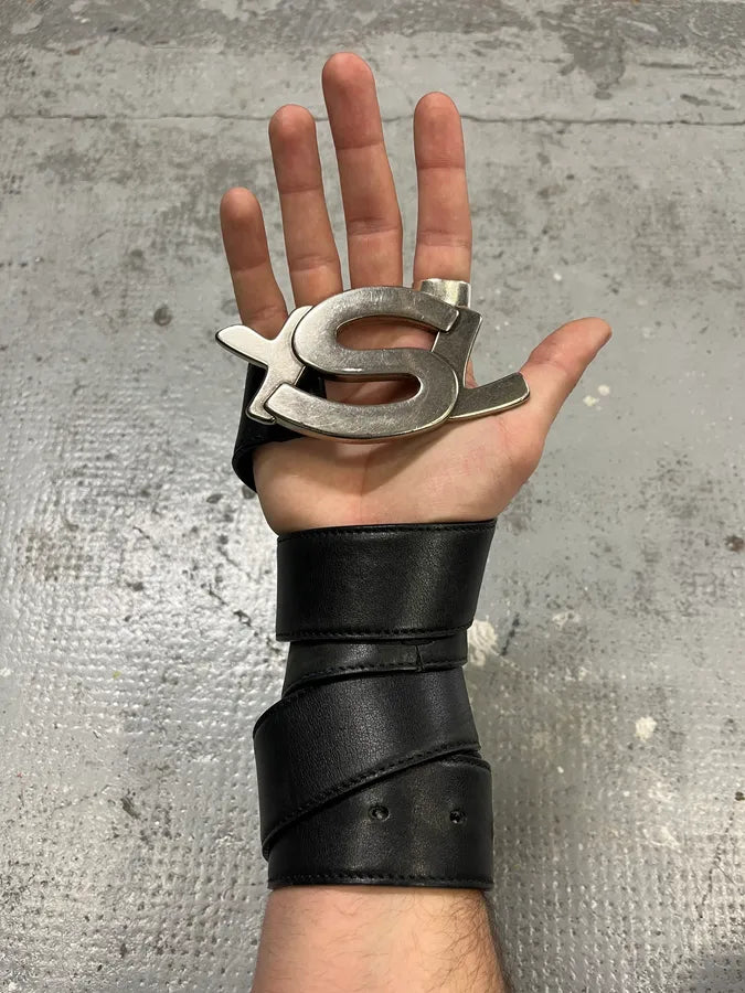 Yves Saint Laurent Propaganda Black Leather Belt lIADrEZ 1