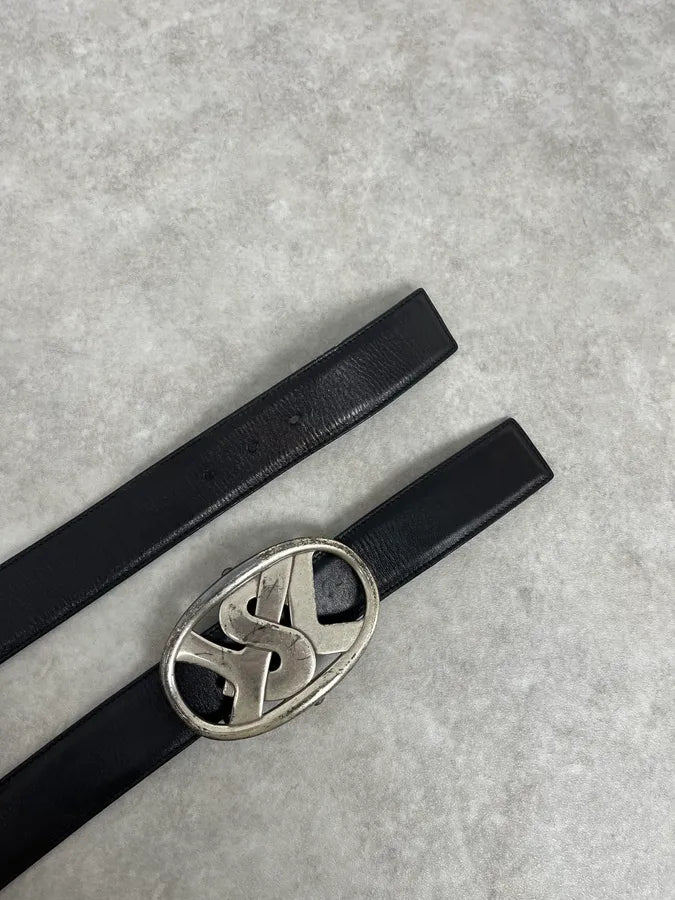 Yves Saint Laurent Propaganda Black Leather Belt KrAIGHE 3