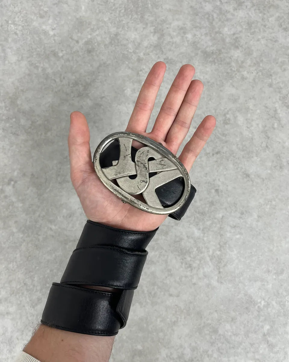 Yves Saint Laurent Propaganda Black Leather Belt KrAIGHE 0