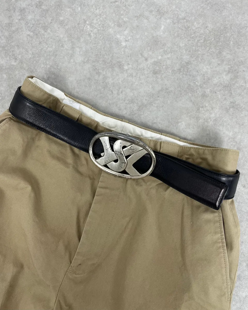 Yves Saint Laurent Propaganda Black Leather Belt KrAIGHE 1