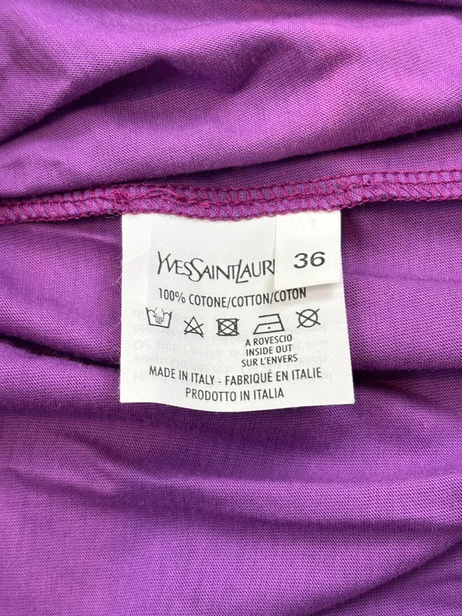 2000s Yves Saint Laurent Purple Logo T-Shirt jsugMjR 9