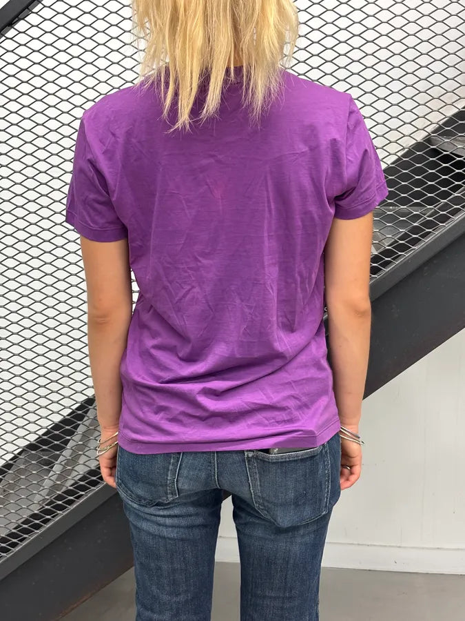 2000s Yves Saint Laurent Purple Logo T-Shirt jsugMjR 2