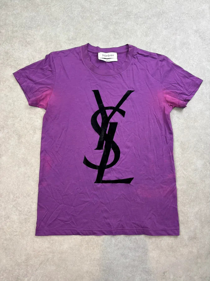 2000s Yves Saint Laurent Purple Logo T-Shirt – Dolce Vita Hub