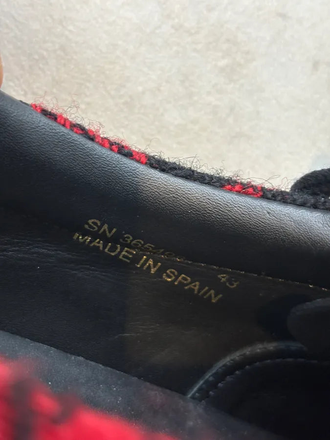 2010s Saint Laurent Red Black Wool Plaid Low Sneakers vHrRqDX 7