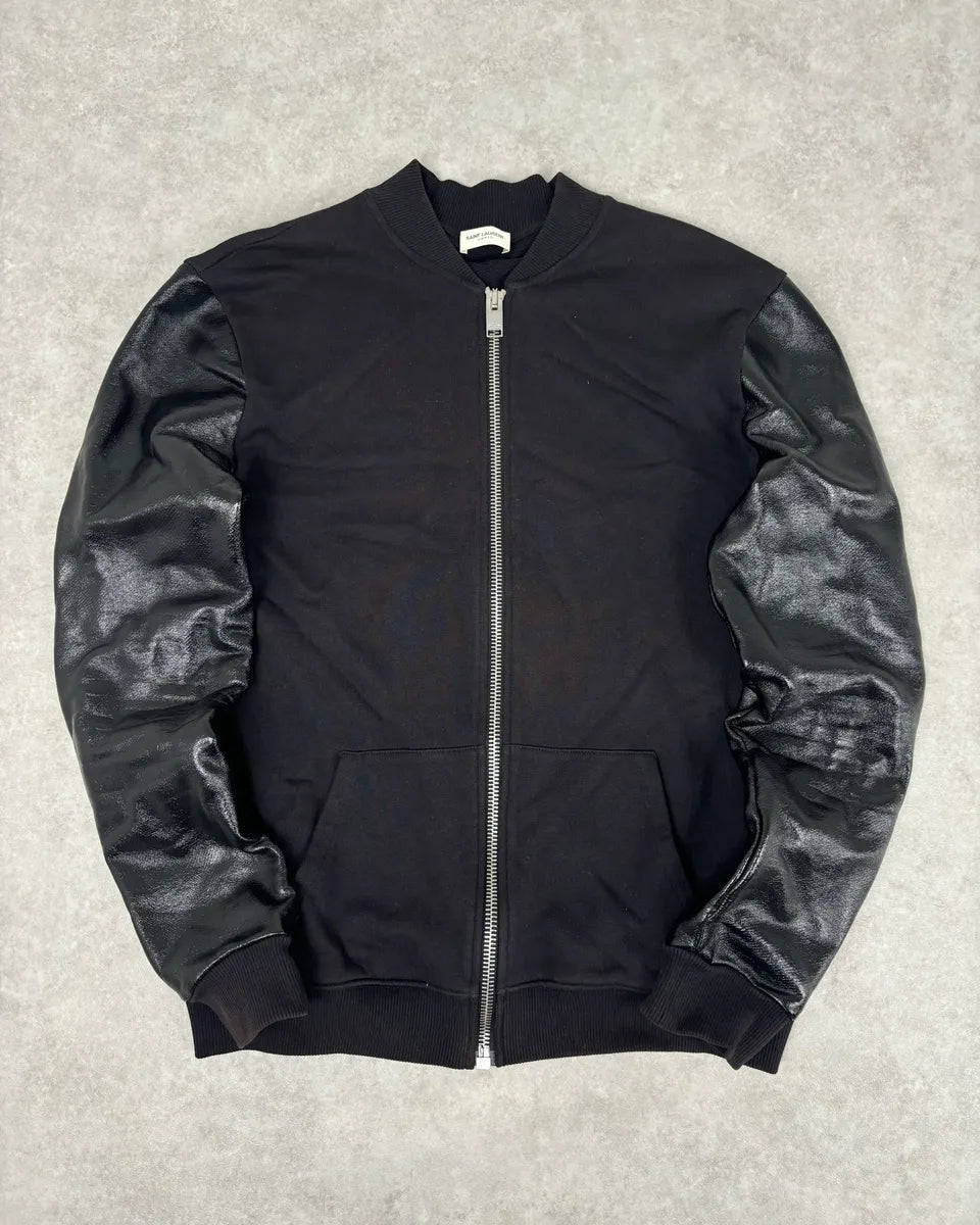 SS2014 Saint Laurent Hybrid Leather Sleeves Jacket by Hedi Slimane uEMDAvU 0